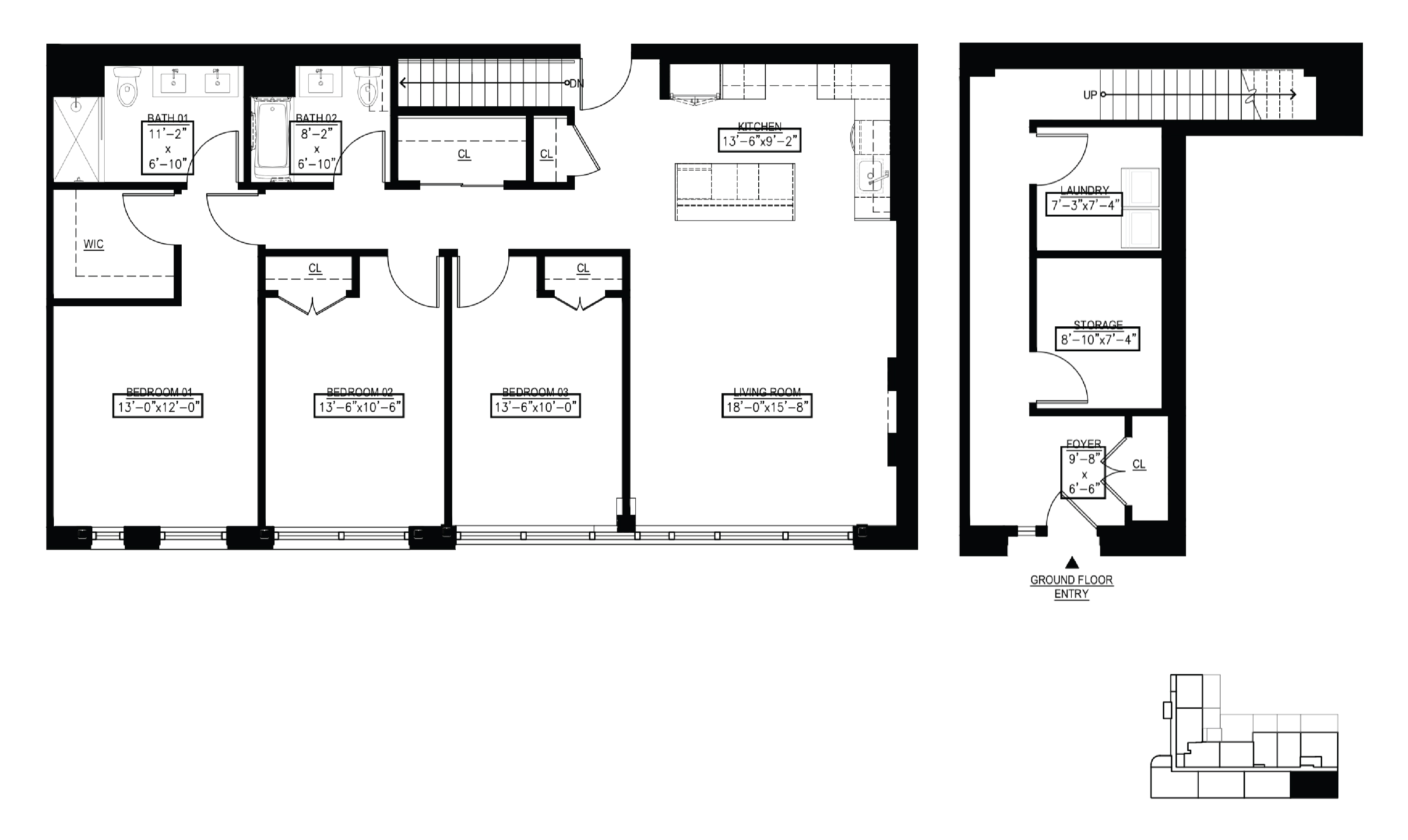Floor plan for 4 beds, 2 baths, 1882 sqft
